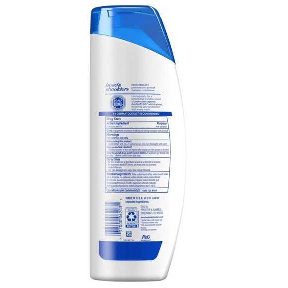 Head & Shoulders Classic Clean 2-in-1 Anti-Dandruff SHAMPOO + CONDITIONER 13.5 - Picture 2 of 4